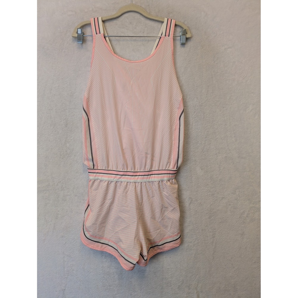 K-Swiss Women's Size L‎ Pink Stripe Athletic Romper Jumpsuit